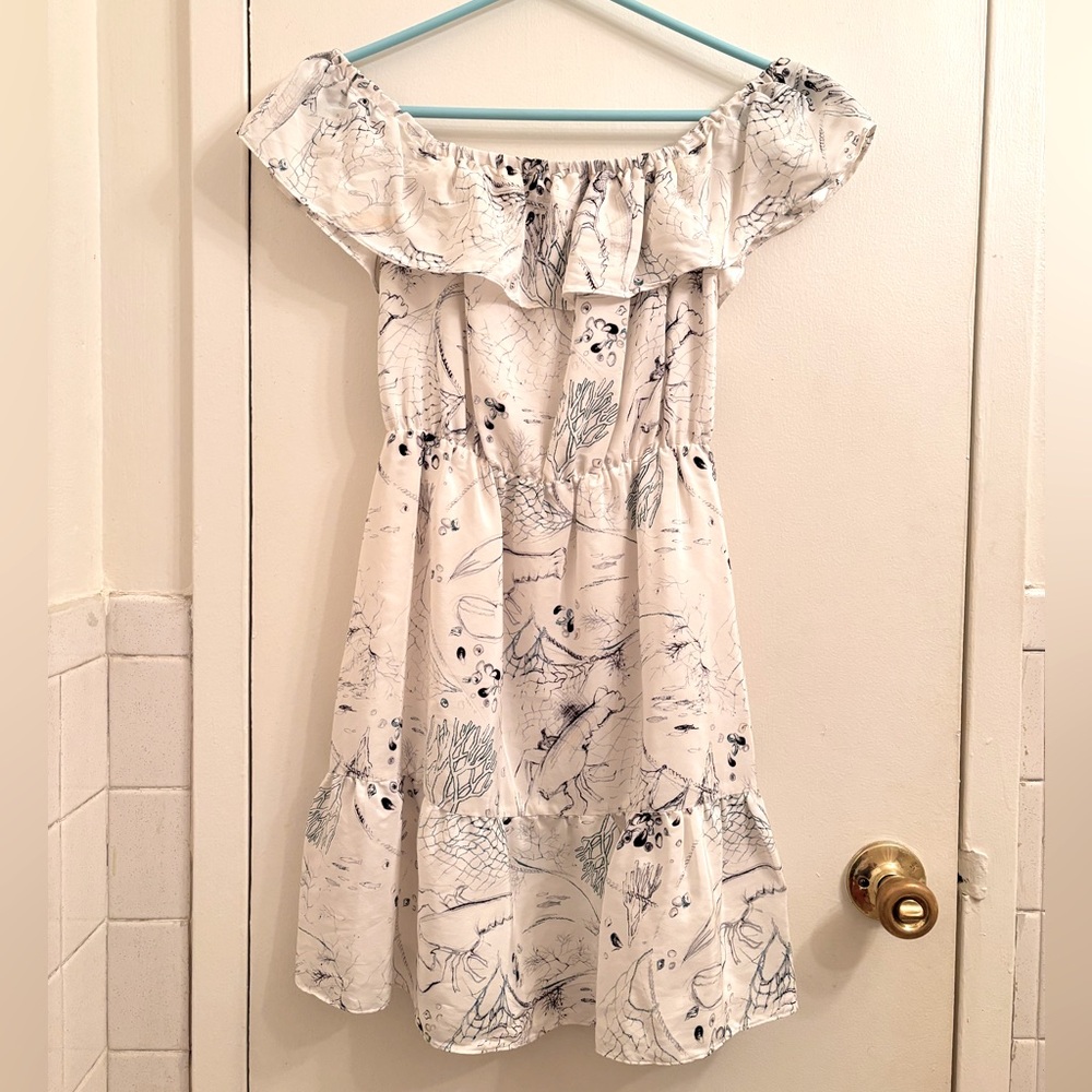 CLUB MONACO White Off-the-Shoulder Sundress size 0